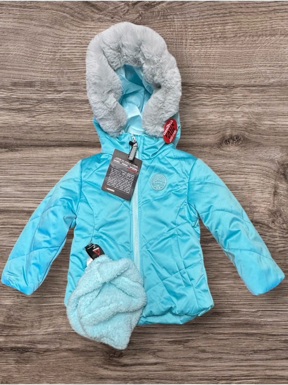NWT NEW Gerry Jacket + Hat Aqua Blue SZ 2T